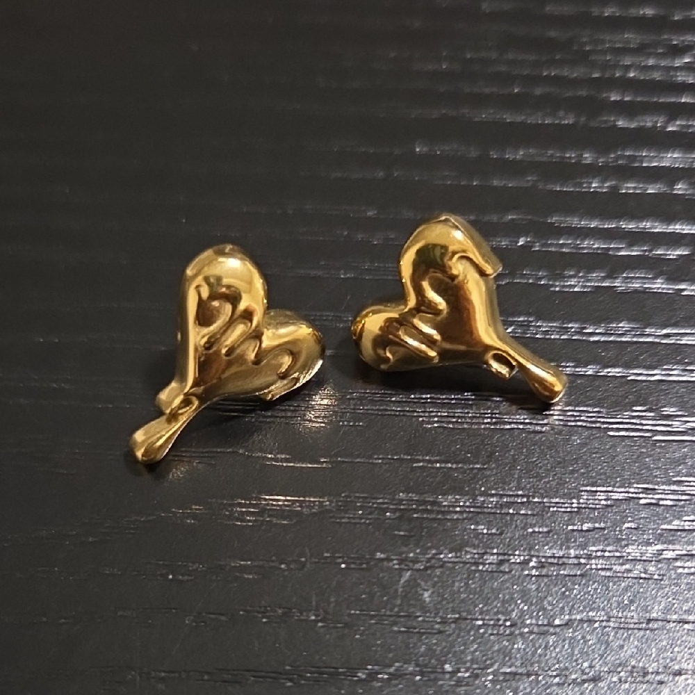 Gold Heart Earrings
